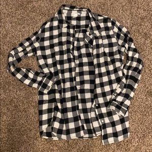 H&M black and white flannel